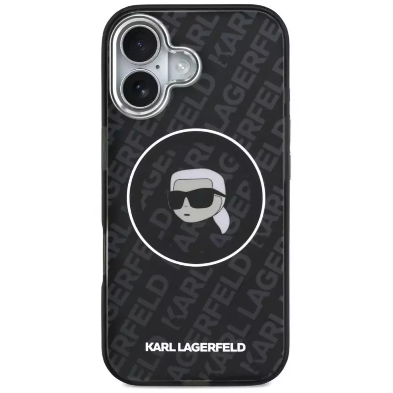 Karl Lagerfeld Funda de silicona con MagSafe KL Head Logo para Apple iPhone 17 Negra