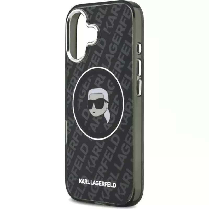 Karl Lagerfeld Funda de silicona con MagSafe KL Head Logo para Apple iPhone 17 Negra