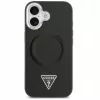 Guess Funda MagSafe PU Leder Triangle Logo para Apple iPhone 17 Negra