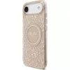 Guess Funda de silicona con MagSafe Flowers Allover con correa de perlas para Apple iPhone 17 Air Rosa