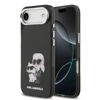 Karl Lagerfeld Funda de silicona IML Aquarelle K&C Logo para Apple iPhone Air Negra