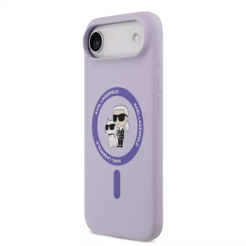 Karl Lagerfeld Apple iPhone Air Funda Liquid Silicone Karl and Choupette MagSafe Purple