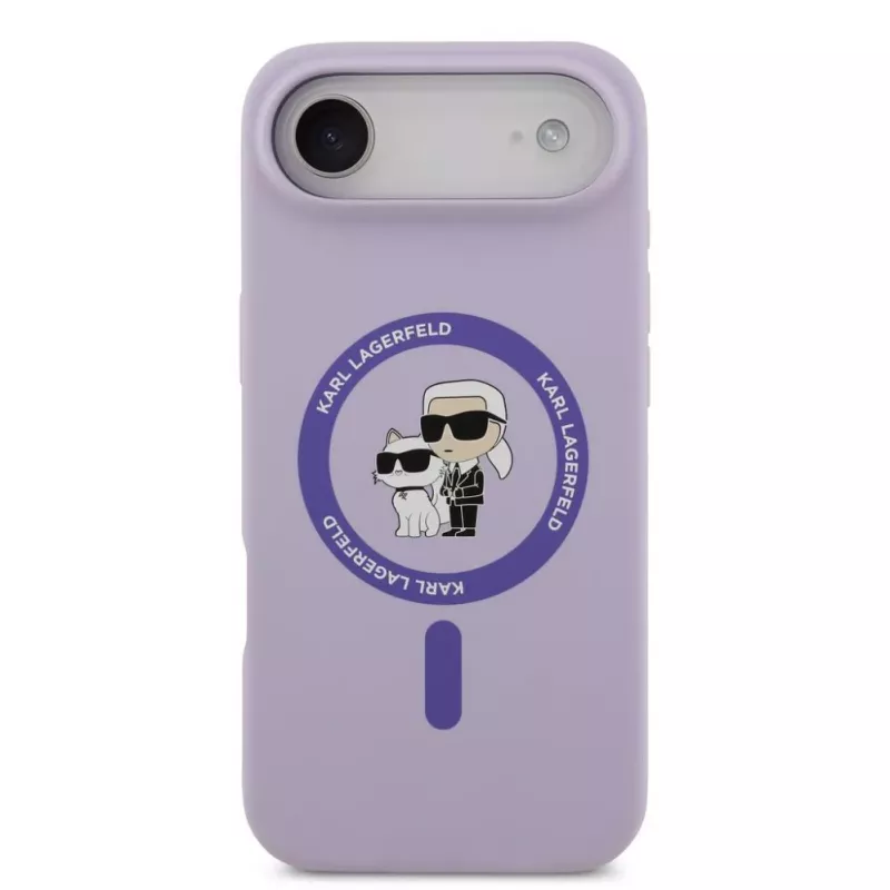Karl Lagerfeld Apple iPhone Air Funda Liquid Silicone Karl and Choupette MagSafe Purple