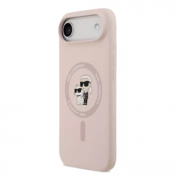 Karl Lagerfeld Liquid Silicone Karl and Choupette Funda MagSafe para iPhone Air, rosa