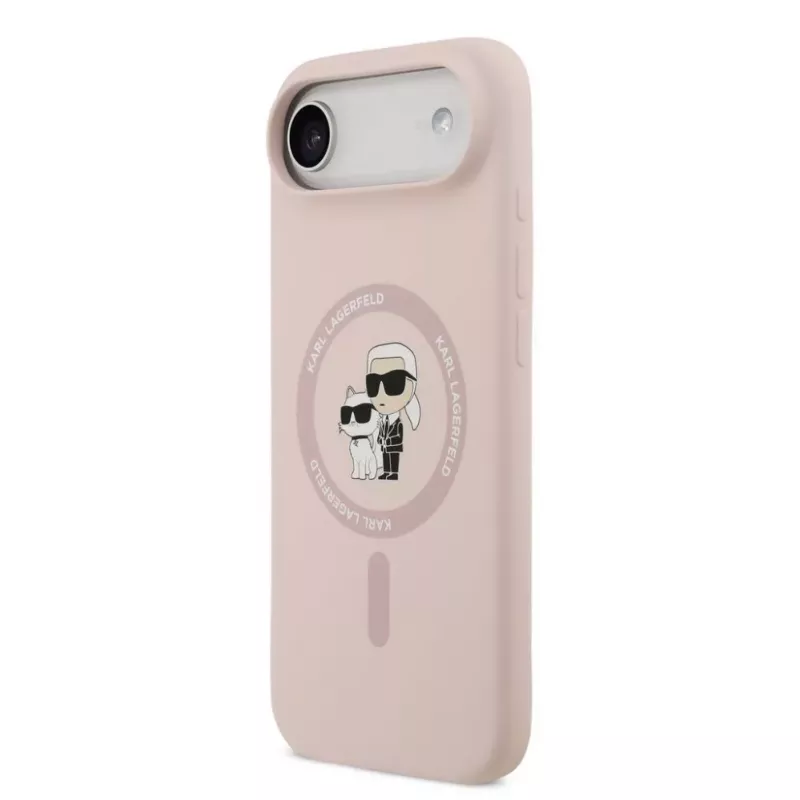 Karl Lagerfeld Liquid Silicone Karl and Choupette Funda MagSafe para iPhone Air, rosa