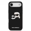 Karl Lagerfeld Funda MagSafe de silicona líquida Double Heads para Apple iPhone Air, negra
