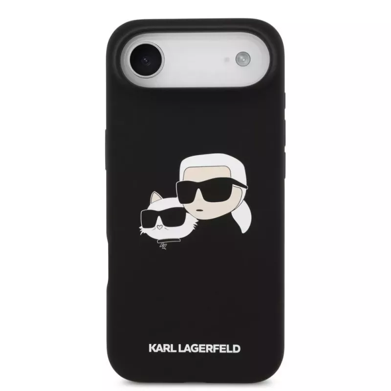 Karl Lagerfeld Funda MagSafe de silicona líquida Double Heads para Apple iPhone Air, negra