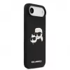 Karl Lagerfeld Funda MagSafe de silicona líquida Double Heads para Apple iPhone Air, negra