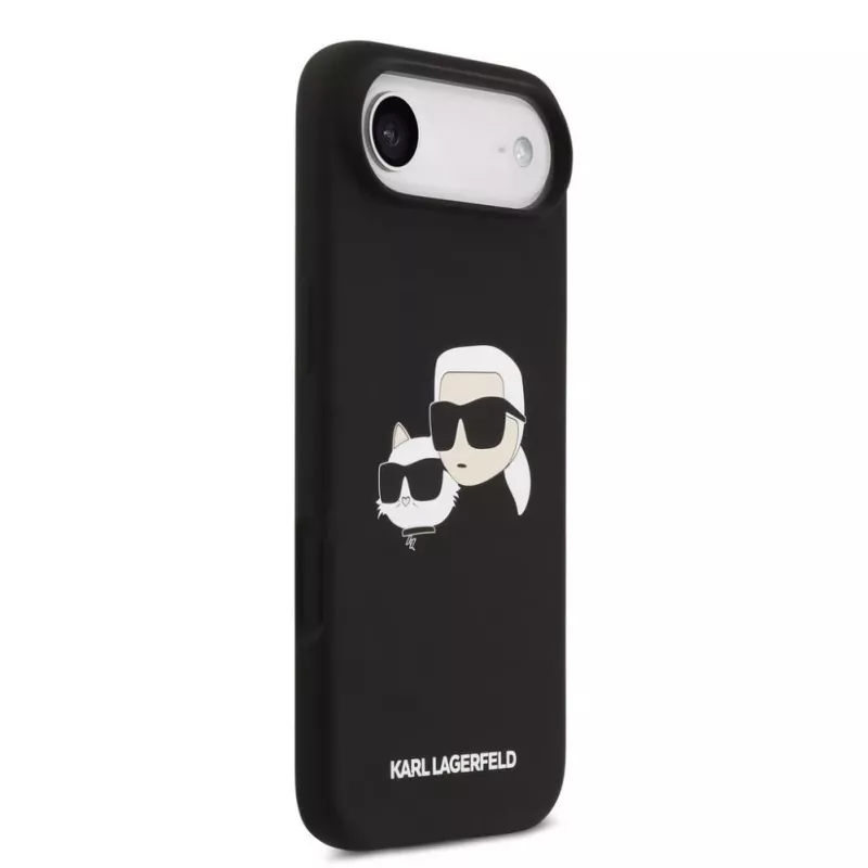 Karl Lagerfeld Funda MagSafe de silicona líquida Double Heads para Apple iPhone Air, negra