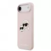 Karl Lagerfeld Funda MagSafe de silicona líquida Double Heads para Apple iPhone Air, rosa