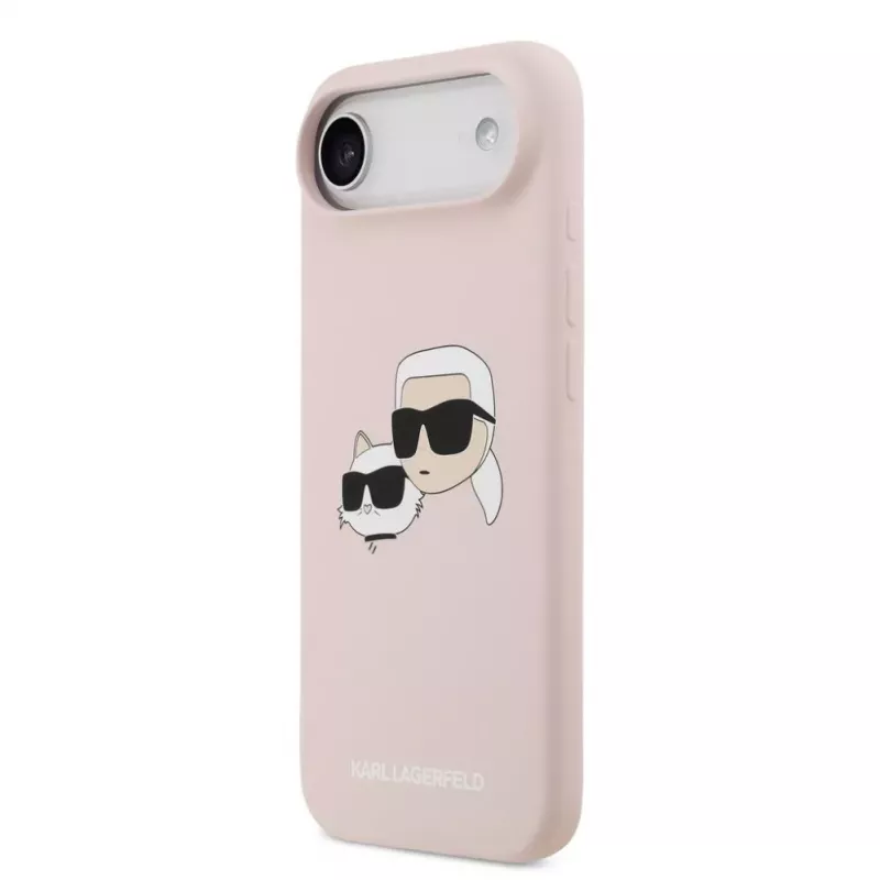 Karl Lagerfeld Funda MagSafe de silicona líquida Double Heads para Apple iPhone Air, rosa