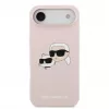 Karl Lagerfeld Funda MagSafe de silicona líquida Double Heads para Apple iPhone Air, rosa