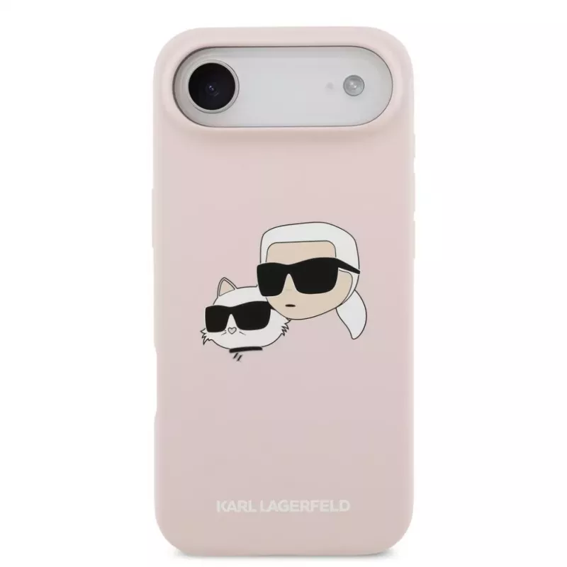 Karl Lagerfeld Funda MagSafe de silicona líquida Double Heads para Apple iPhone Air, rosa