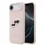Karl Lagerfeld Funda MagSafe de silicona líquida Double Heads para Apple iPhone Air, rosa