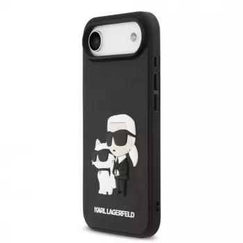 Karl Lagerfeld 3D Rubber Karl and Choupette Funda para iPhone Air, negra