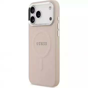 Guess Funda de silicona con MagSafe Classic Logo para Apple iPhone 17 Pro Max, rosa