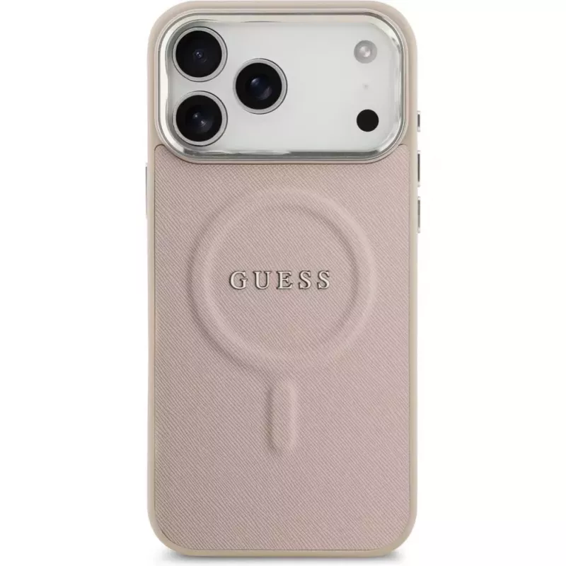 Guess Funda de silicona con MagSafe Classic Logo para Apple iPhone 17 Pro Max, rosa