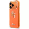 Guess IML 4G Script Metal Funda para iPhone 17 Pro, naranja