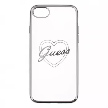 Guess Funda TPU Heart para Apple iPhone 7 / 8, plateada