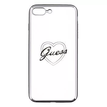 Guess Funda TPU Apple Heart para Apple iPhone 7 Plus / 8 Plus, plateada