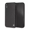 BMW Funda rígida Signature de carbono real para Apple iPhone XR, negra