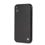 BMW Funda rígida Signature de carbono real para Apple iPhone XR, negra