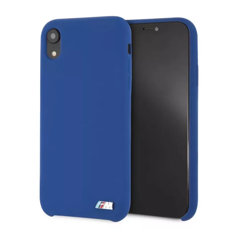BMW Funda rígida de silicona para Apple iPhone XR, azul marino