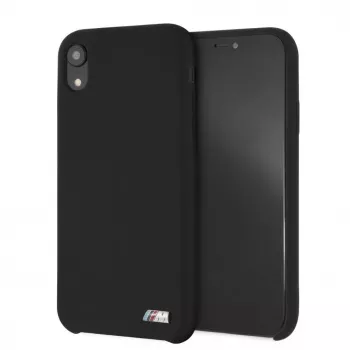 BMW Funda rígida de silicona para Apple iPhone XR, negra M Collection