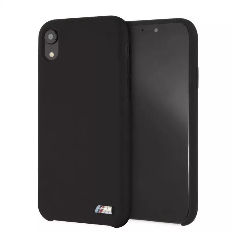 BMW Funda rígida de silicona para Apple iPhone XR, negra M Collection