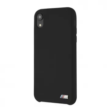 BMW Funda rígida de silicona para Apple iPhone XR, negra M Collection