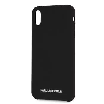 Karl Lagerfeld Funda de silicona Silver Logo para Apple iPhone XR, negra