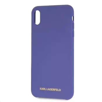 Karl Lagerfeld Funda de silicona Gold Logo para Apple iPhone XS Max, violeta