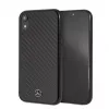 Mercedes-Benz Funda rígida de fibra de carbono real para Apple iPhone XR, negra