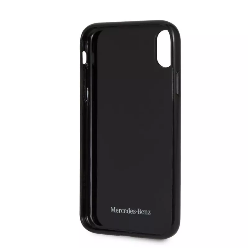Mercedes-Benz Funda rígida de fibra de carbono real para Apple iPhone XR, negra