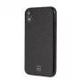 Mercedes-Benz Funda rígida de fibra de carbono real para Apple iPhone XR, negra