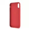 Guess Funda rígida de piel PU Debossed para Apple iPhone XR, rojo peonía