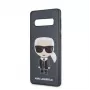 Karl Lagerfeld Funda Full Body PC/TPU Ikonik para Samsung Galaxy S10, azul