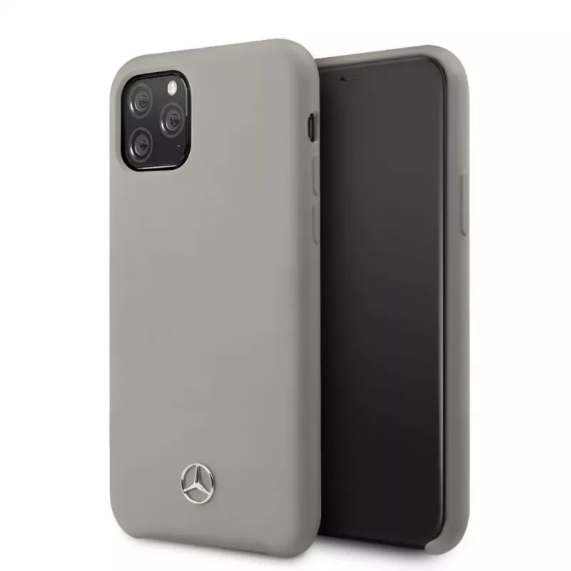 Mercedes-Benz Funda de silicona líquida para Apple iPhone 11 Pro, gris