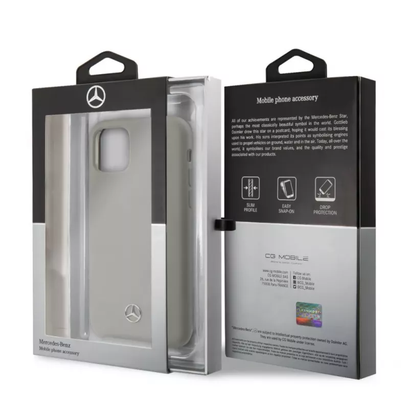 Mercedes-Benz Funda de silicona líquida para Apple iPhone 11 Pro, gris