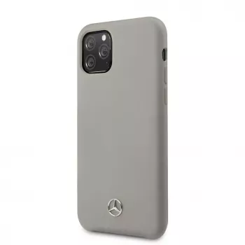Mercedes-Benz Funda de silicona líquida para Apple iPhone 11 Pro, gris