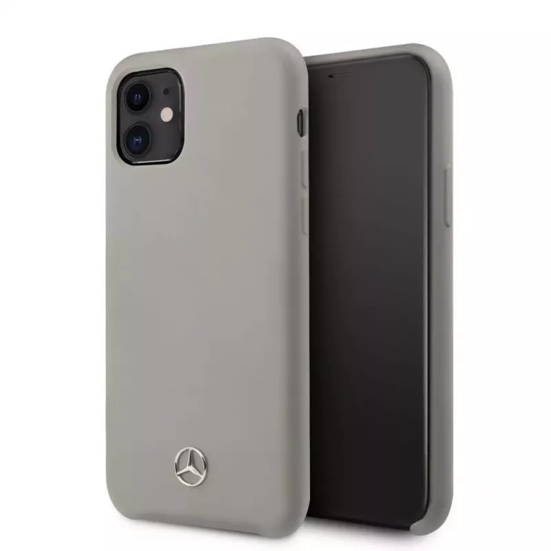Mercedes-Benz Funda de silicona líquida para Apple iPhone 11, gris