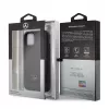 Mercedes-Benz Funda rígida de piel con perforación para Apple iPhone 11 Pro, negra