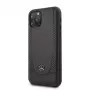 Mercedes-Benz Funda rígida de piel con perforación para Apple iPhone 11 Pro, negra