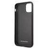 Mercedes-Benz Funda rígida de piel con perforación para Apple iPhone 11 Pro Max, negra