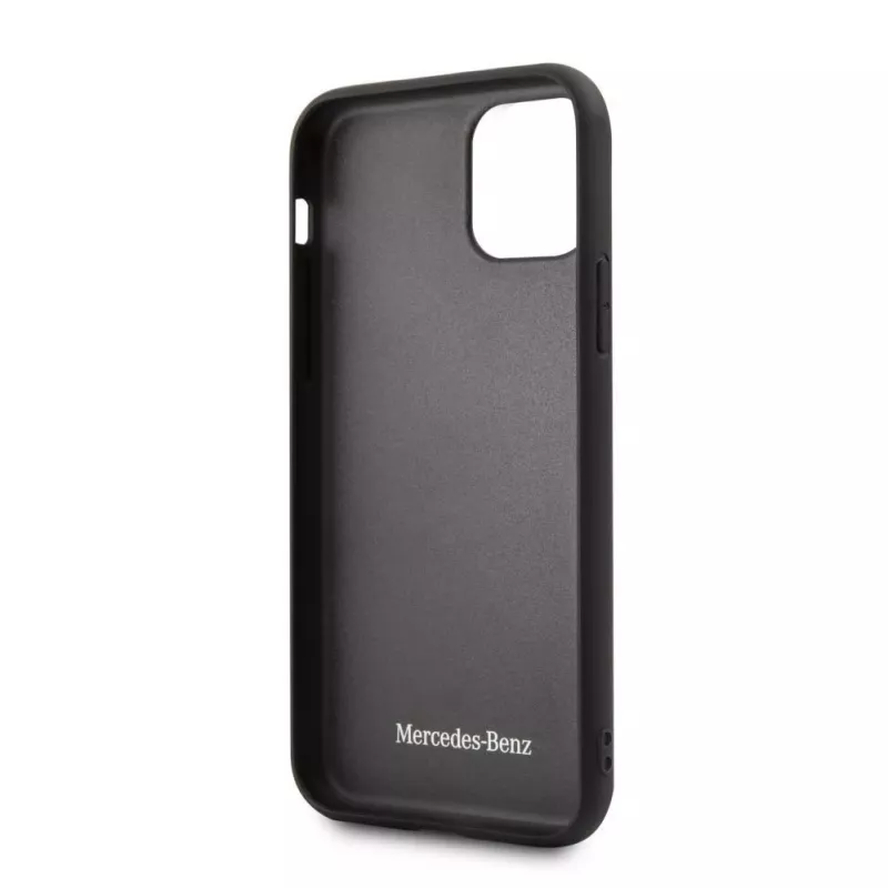 Mercedes-Benz Funda acolchada de piel genuina para Apple iPhone 11 Pro, azul