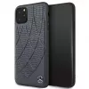 Mercedes-Benz Funda trasera acolchada de piel genuina para Apple iPhone 11 Pro Max, azul