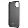 Mercedes-Benz Funda trasera acolchada de piel genuina para Apple iPhone 11 Pro Max, azul