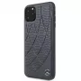 Mercedes-Benz Funda trasera acolchada de piel genuina para Apple iPhone 11 Pro Max, azul