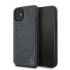 Mercedes-Benz Funda acolchada de piel genuina para Apple iPhone 11, azul