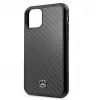 Mercedes-Benz Funda rígida de piel y carbono para Apple iPhone 11 Pro Max, negra